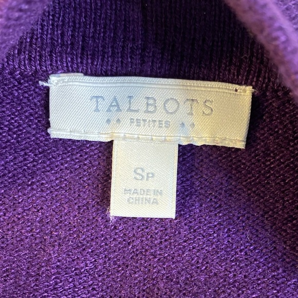 Talbots Purple Women's Buttery Soft Cotton Blend Cardigan Sweater Sz SP - Picture 6 of 7
